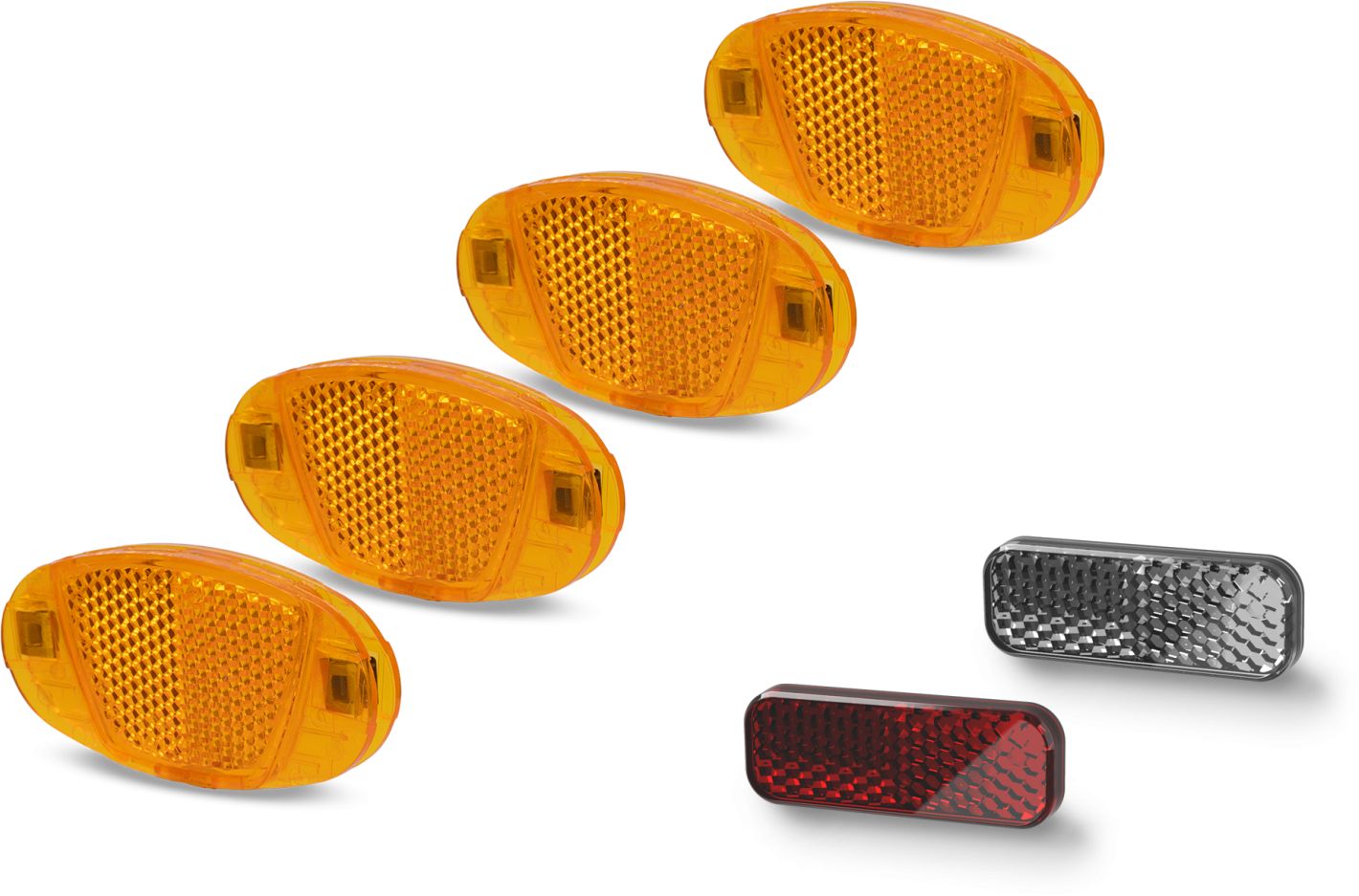 Reflektorset Für Lenker / Sattelstütze / Speichen - orange