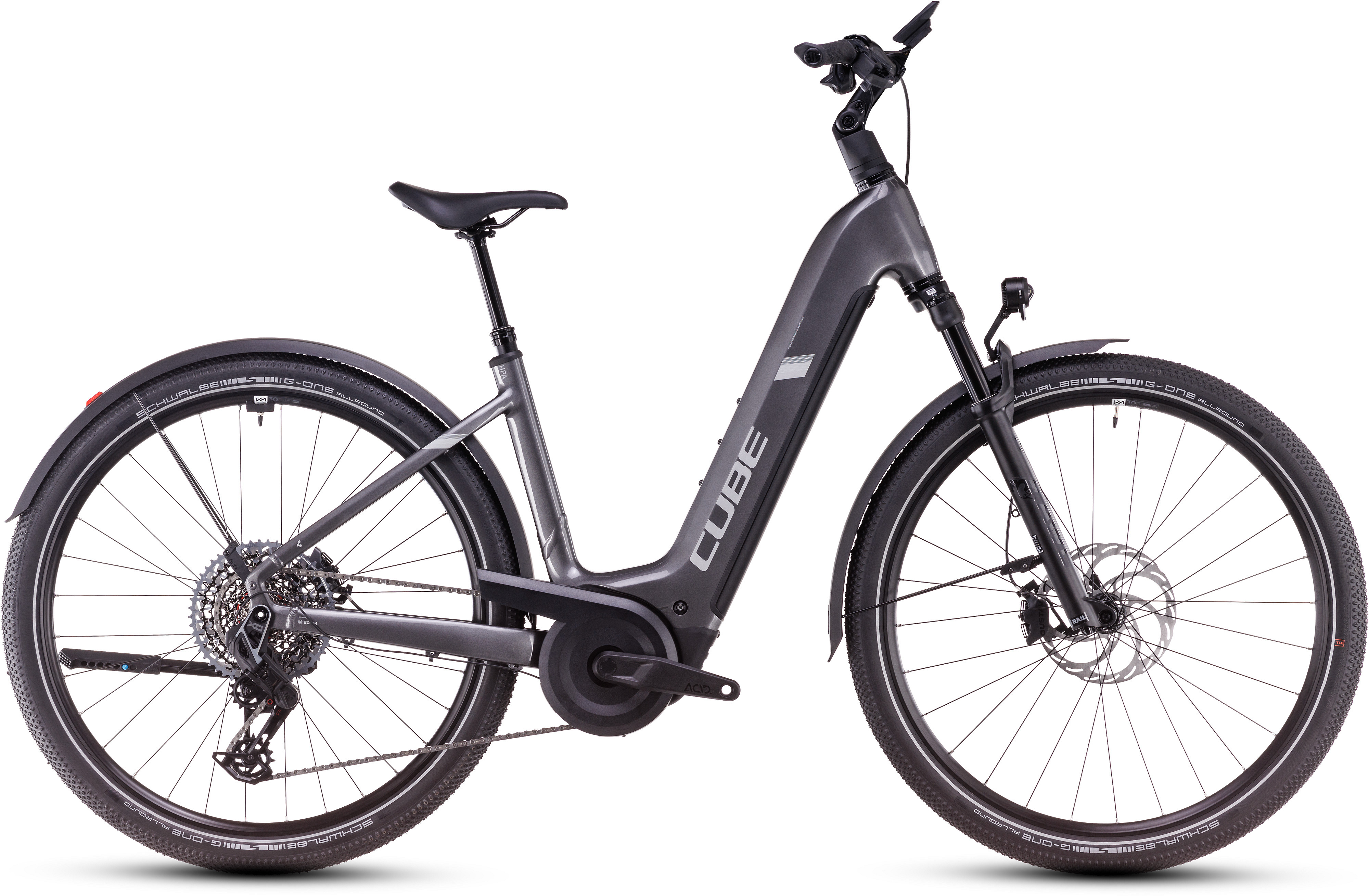 Nuride Hybrid SLT 800 Allroad - 800 Wh - 28 Zoll - Tiefeinsteiger - graphite´n´fossil